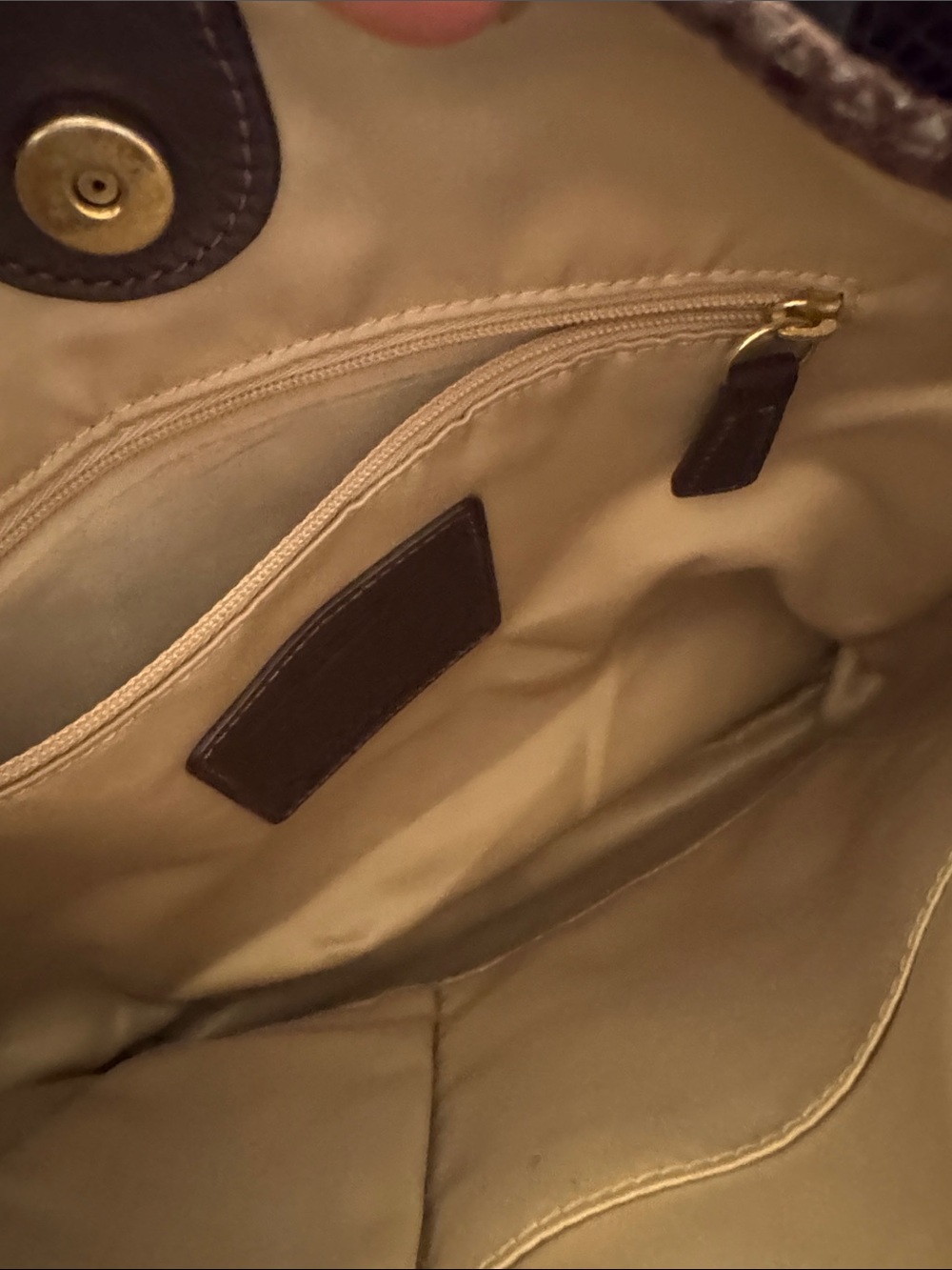 Coach Brown Leather Crossbody with Gold Turnlock - Picture 5 of 8